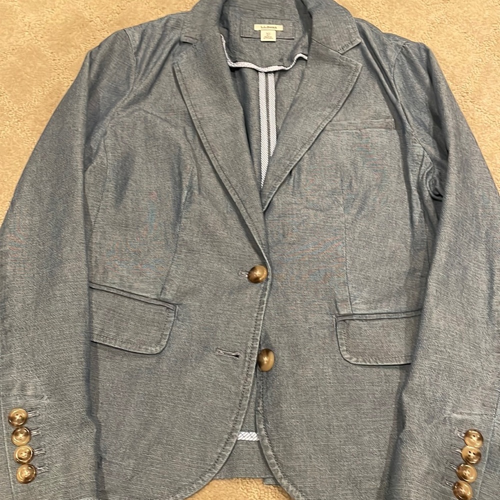 LL Bean chambray blazer jacket in XS